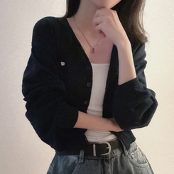 ペンダントリネンバルーンカーディガン(9color) NAVY