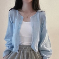 ペンダントリネンバルーンカーディガン(9color) WATER SKY