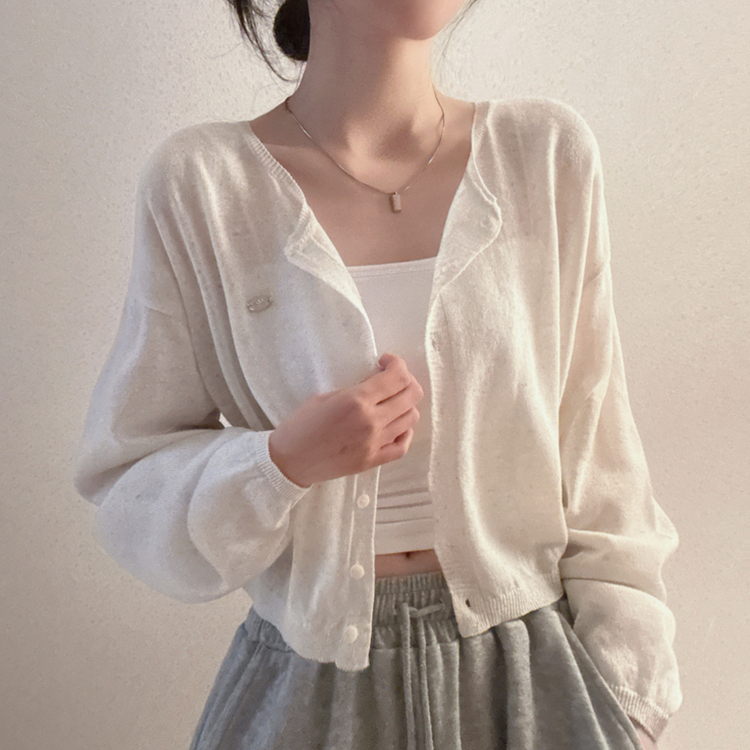 ペンダントリネンバルーンカーディガン(9color) BEIGE