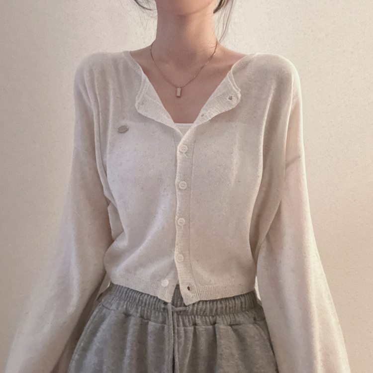 ペンダントリネンバルーンカーディガン(9color) BEIGE