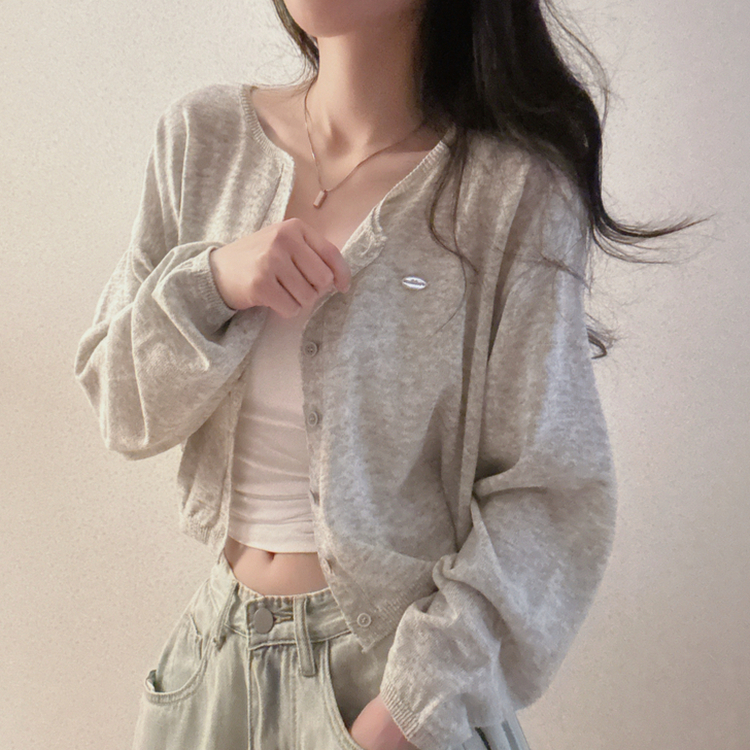 ペンダントリネンバルーンカーディガン(9color) LIGHT GRAY