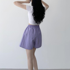 ショートパンツ 【丈別】ワッシャーナイロンパンツ(7color) PURPLE