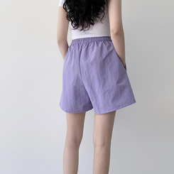 ショートパンツ 【丈別】ワッシャーナイロンパンツ(7color) PURPLE