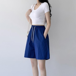 ショートパンツ 【丈別】ワッシャーナイロンパンツ(7color) COBALT BLUE