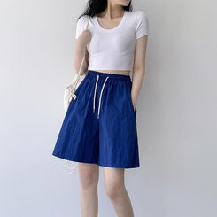 ショートパンツ 【丈別】ワッシャーナイロンパンツ(7color) COBALT BLUE