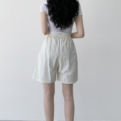 ショートパンツ 【丈別】ワッシャーナイロンパンツ(7color) IVORY