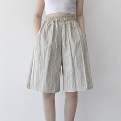 ショートパンツ 【丈別】ワッシャーナイロンパンツ(7color) BEIGE