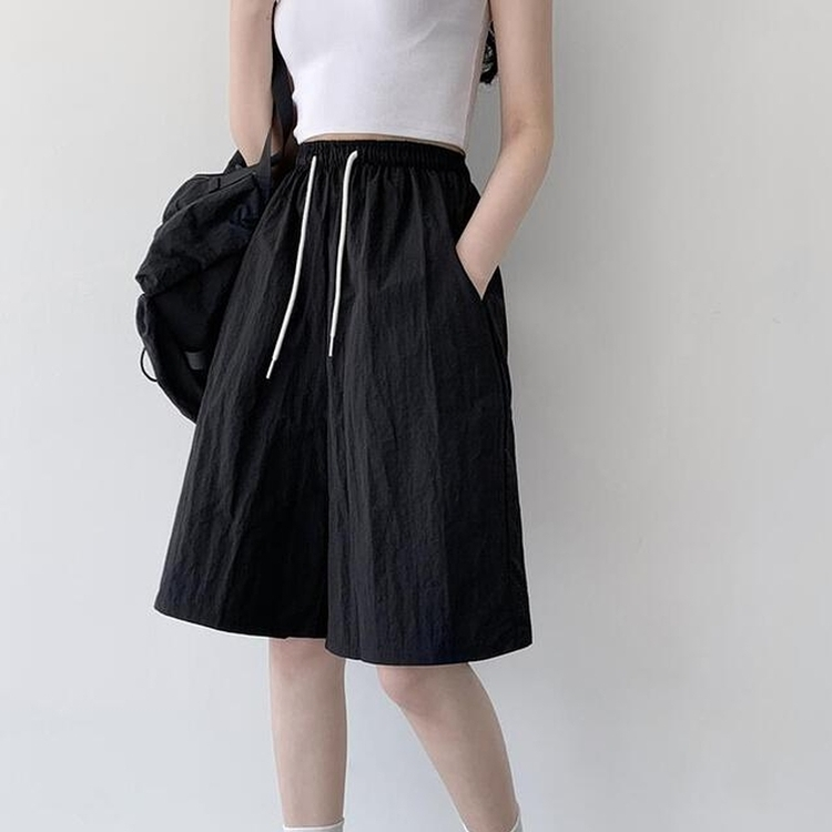 【丈別】ワッシャーナイロンパンツ(7color) BLACK