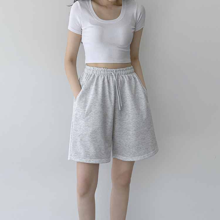 【丈別】トレーニングハーフパンツ MELANGE WHITE
