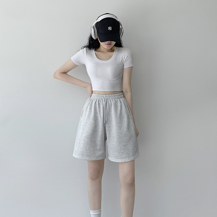 【丈別】トレーニングハーフパンツ MELANGE WHITE