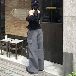 ワイド パラシュートナイロンストリングパンツ CHARCOAL