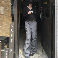 ワイド パラシュートナイロンストリングパンツ CHARCOAL