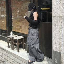 ワイド パラシュートナイロンストリングパンツ CHARCOAL