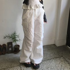ワイド パラシュートナイロンストリングパンツ WHITE