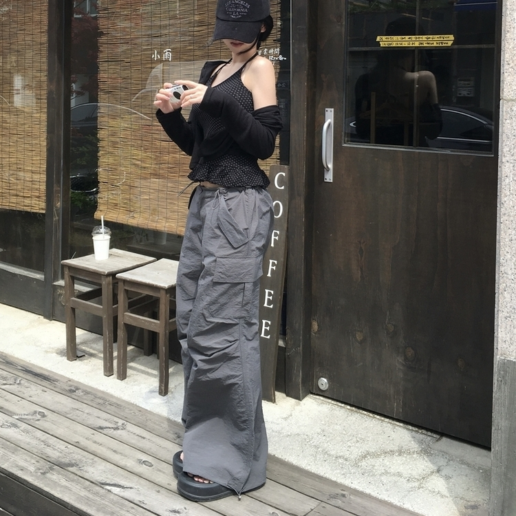 パラシュートナイロンストリングパンツ CHARCOAL
