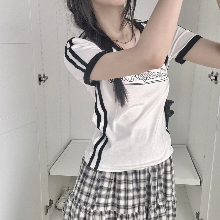 ラインユニフォーム半袖Tシャツ(5color) WHITE