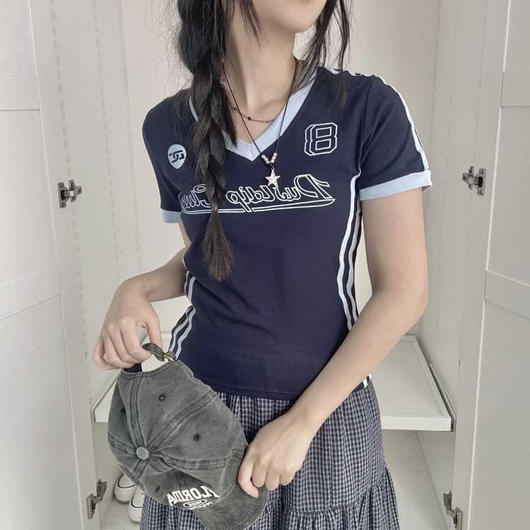 ラインユニフォーム半袖Tシャツ(5color) DARK BLUE