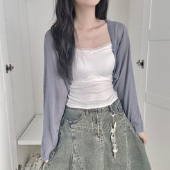 ノースリーブ 【カップ付き】リボンレーススリムキャミソール WHITE