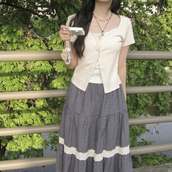 半袖Tシャツ レースレイヤード半袖Tシャツ BEIGE