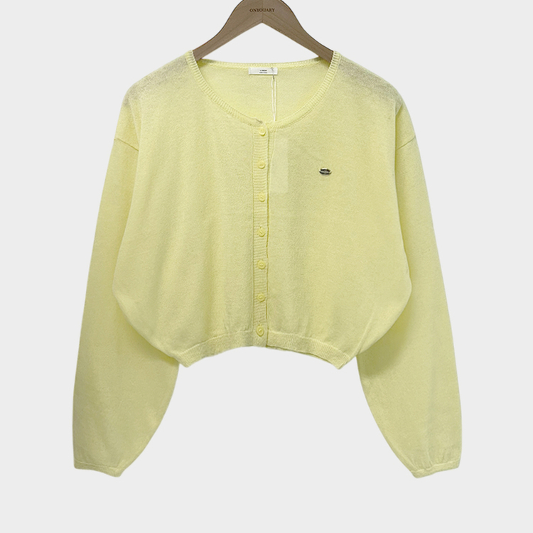 가볍고 시원한쿨썸머 린넨 팬던트 아방핏 크롭 가디건