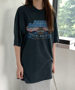 コットンプリンティング半袖Tシャツ BLACK