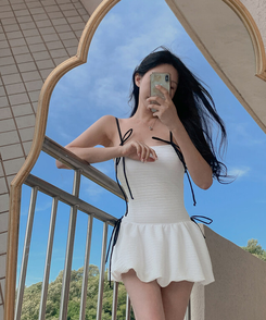 モノキニ 【カップ付き】バイカラーモノキニ WHITE