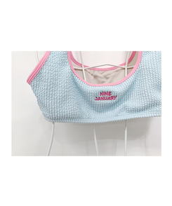 ビキニ 【カップ付き】リンクルバイカラービキニ