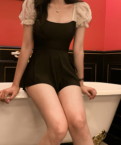 モノキニ 【SET】レースモノキニ ラップスカート BLACK