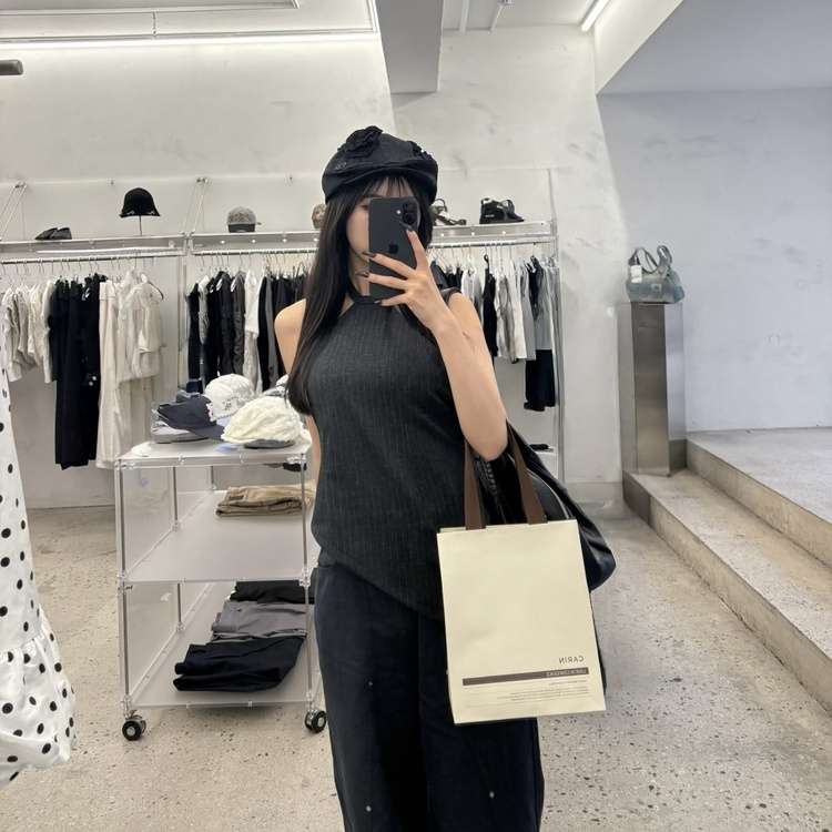 바잉투 절개 데님 팬츠 딥블루