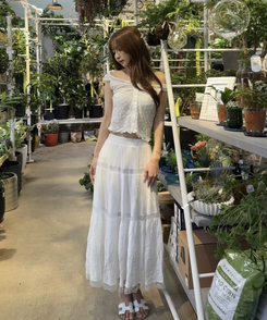 レースロングスカート IVORY