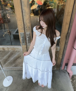 ブラウス ノースリーブフリルブラウス IVORY
