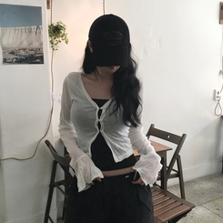 カーディガン リンクルボタンカーディガン IVORY