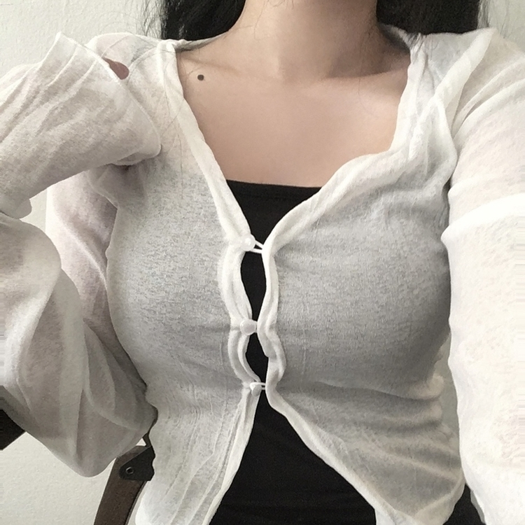 リンクルボタンカーディガン IVORY