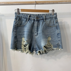 ショートパンツ ダメージデニムショートパンツ