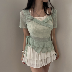 半袖Tシャツ ホルターレイヤード半袖Tシャツ(6color) MINT