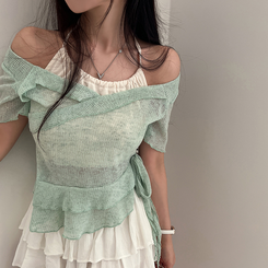 半袖Tシャツ ホルターレイヤード半袖Tシャツ(6color) MINT