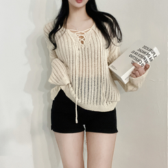 ニット ビーチウェアシースルーニット(6color) BEIGE