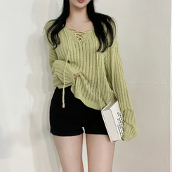 ニット ビーチウェアシースルーニット(6color) LIGHT GREEN
