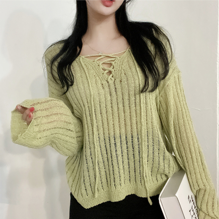 ビーチウェアシースルーニット(6color) LIGHT GREEN
