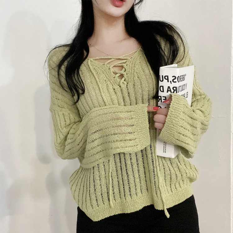 ビーチウェアシースルーニット(6color) LIGHT GREEN