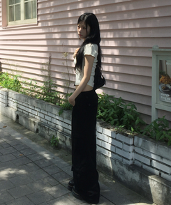 ワイド ツーバックルカーゴセミワイドパンツ BLACK