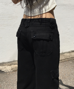 ワイド ツーバックルカーゴセミワイドパンツ BLACK