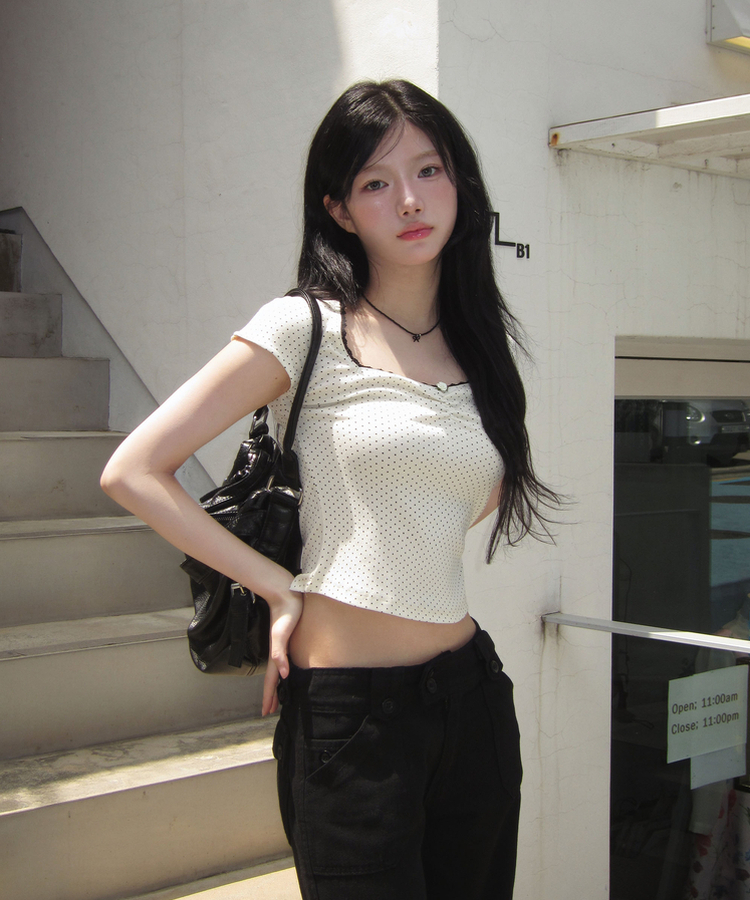 ツーバックルカーゴセミワイドパンツ BLACK