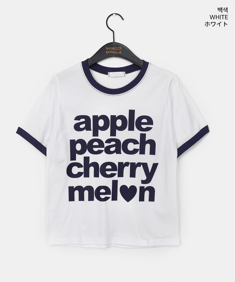 レタリングリンガー半袖Tシャツ