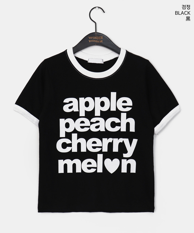 レタリングリンガー半袖Tシャツ