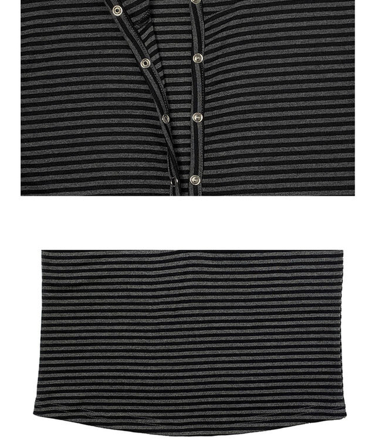 スナップフード半袖Tシャツ