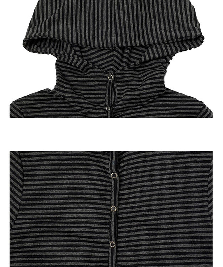 スナップフード半袖Tシャツ