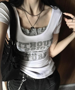 半袖Tシャツ フューチャーUネック半袖Tシャツ WHITE