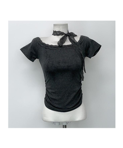 【マフラー付き】レース半袖Tシャツ