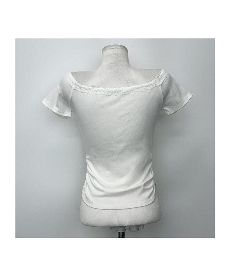 【マフラー付き】レース半袖Tシャツ